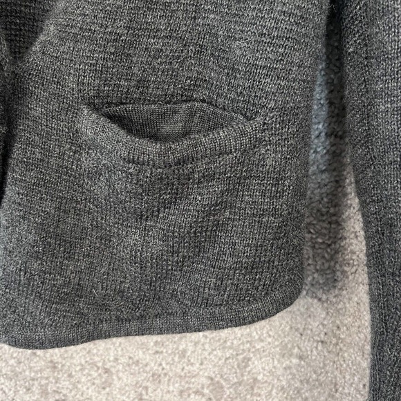 Ann Taylor Loft Sweater Womens Medium Gray Long Sleeve V-Neck Two Button Front - Picture 4 of 9